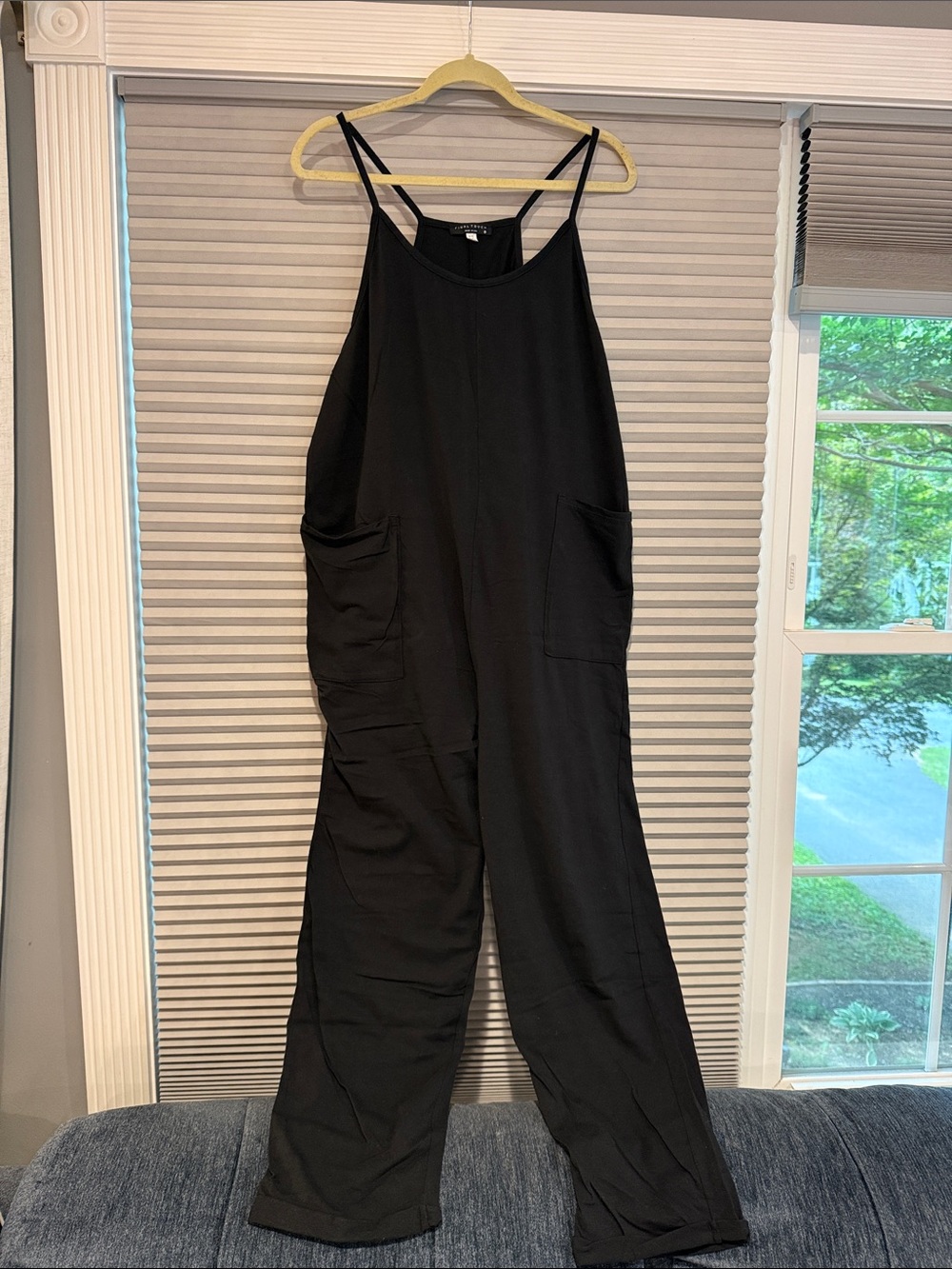 New Final Touch Black Relaxed-Strap Jumpsuit with Pockets